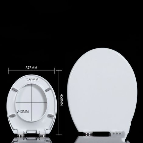 Abattant WC Forme O, Cuvette Toilette avec Frein de Chute, Lunette WC avec Fermeture en Douceur, Lunette de Toilette Blanche Universelle (1/5)
