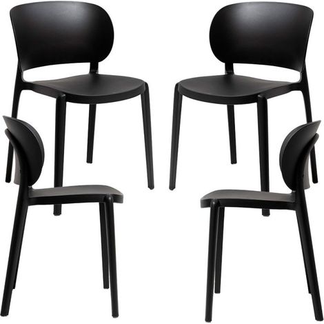 Packs Sillas Jardín - Pack 4 Sillas Tilan - Negro (1/5)