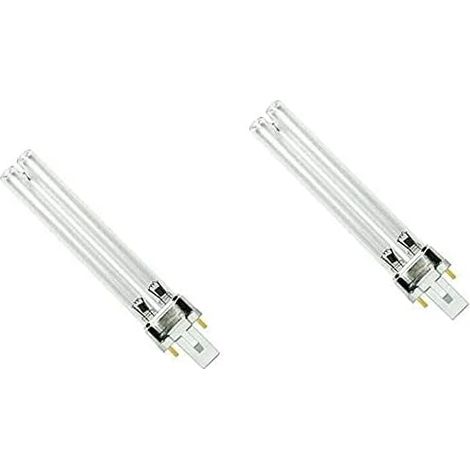 Lot de 2 Ampoule UVC 11W G23 Base 2 Broches Pour Filtre Étang Clarificateur Eau Aquarium Système Purification