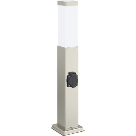 Baliza de luz con toma de corriente de 50 cm, acero inoxidable, IP44 vidaXL