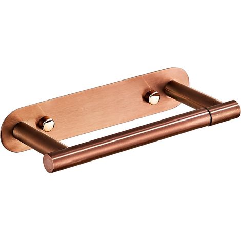 Porte - rouleau de papier non percé Rose Gold Twin Rotary rack  porte - papier toilette mural en acier inoxydable pour salle de bains (or rose, 19,7  8,1  4cm) (1/5)