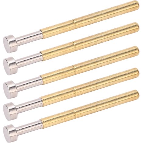 100 Pogo-Pin-Teststäbe, flacher Kopf, Messingfeder, Rohrdurchmesser 2,36 mm (0,1 Zoll), Länge 34 mm (1,3 Zoll), für Leiterplattentests, Packung mit 100 Stück. (1/5)