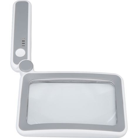 Loupe rectangulaire 4X, 3 modes LED, commande tactile, loupe ergonomique portable pour la lecture des parents âgés (1/5)