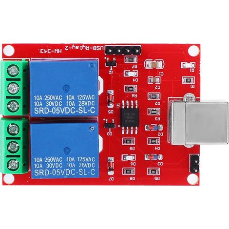 Commutateur de commande USB 5 V, module relais 2 canaux, commutateur de commande intelligent pour ordinateur PC, commutateur de commande USB (1/5)