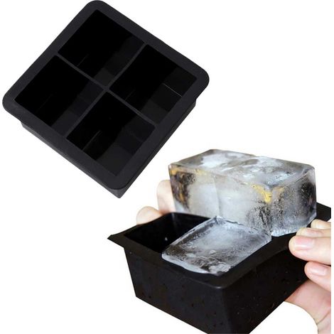White silicone ice cube tray, suitable for 4 large ice cubes.