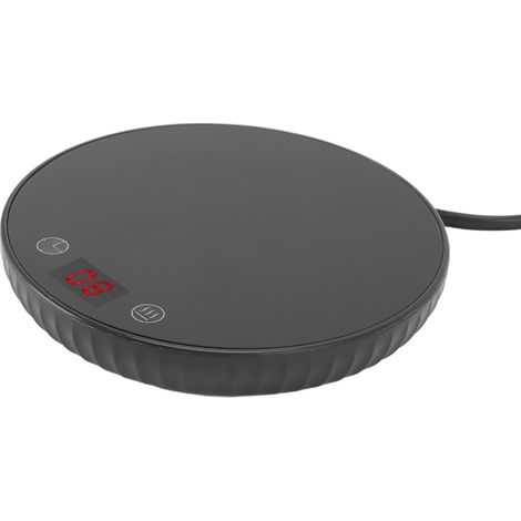 Tassenwärmer mit konstanter Temperatur von 55°C, Digitalanzeige und Touch-Tasten, für Edelstahltassen, schwarz, europäischer Stecker. (1/5)