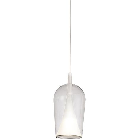 Mantra El Champ Suspension verre sans rosace Elsa ø17cm -Configurable- blanc, cuivre, chrome, or ou bronze (1/3)