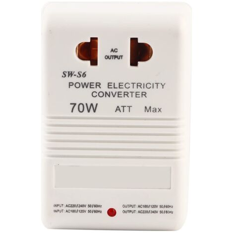 Convertisseur de tension 70W 110V/120V à 220V/240V – Adaptateur à double canal – Prise standard CN – Usage pour appareils jusqu'à 30W