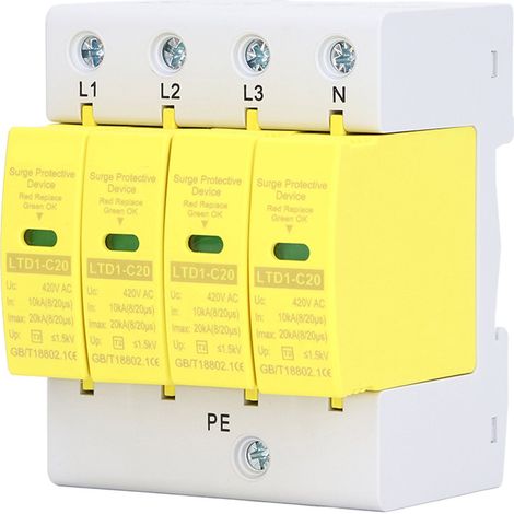 Parafoudre 4P 420V AC Protection Surtension Rail DIN 36mm (1/5)
