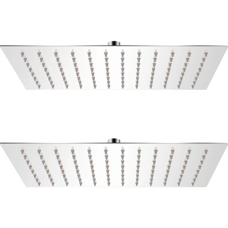 Pomme de douche Pommeau de Douche Tête de douche plongeante 2 pcs Acier inoxydable 20x30 cm BXZ4479 (1/5)