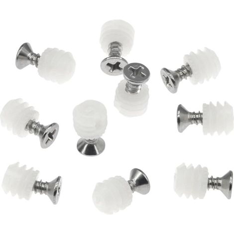 Lot de 100 Chevilles en Plastique avec Vis Chevilles D'extension de Charnière（4x10mm）