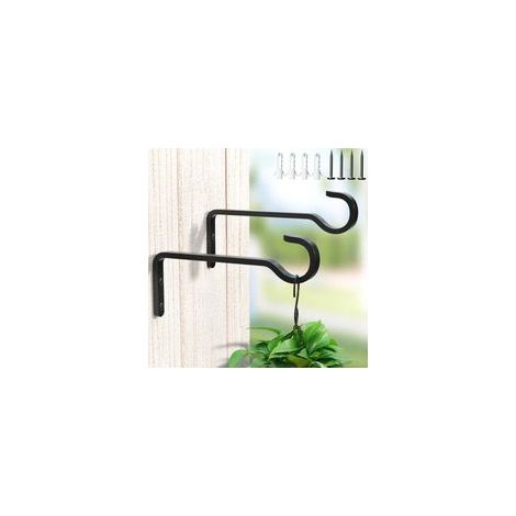 Lot de 2 crochets muraux de 14,5 cm pour suspension de fleurs, support de plantes, support de plantes suspendues, support de plantes (1/5)