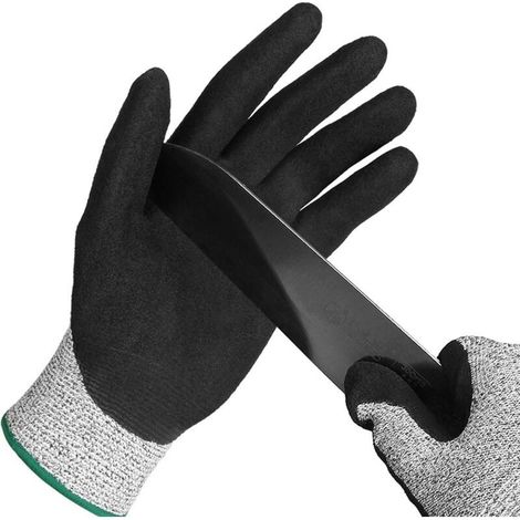 Gants anti-coupures niveau 5 en maille métallique acier inoxydable, gants huîtres pour jardinage et cuisine, taille S (1/5)