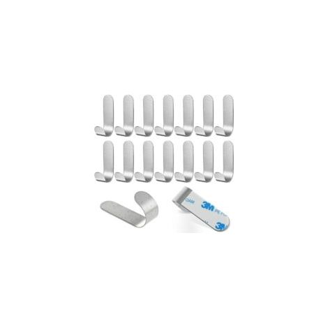 Set di 15 ganci adesivi da parete in acciaio inox, resistenti all'acqua e alla ruggine, per bagno e cucina - Crezuo (1/4)