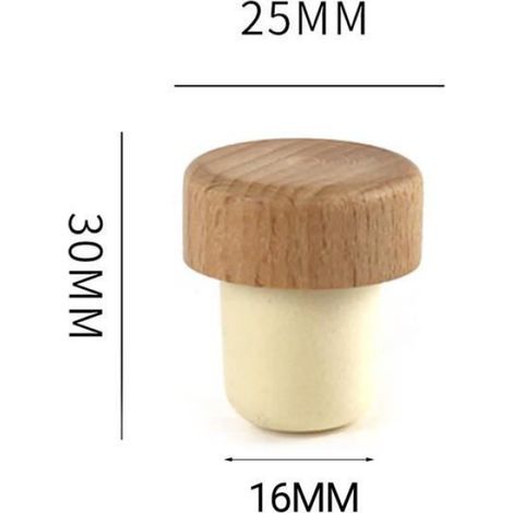 BOUCHEUSE Bouteille de vin plug 12pcs long de longue durée facile Clean Clean Universal Coffre Bouteille style-Wooden Color 1 (1/4)