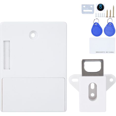 Ortviai Serrure Électrique RFID 125kHz Sans Installation pour Wardrobe Locker Cabinet (White)