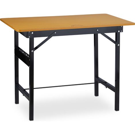 Banco da lavoro pieghevole tavolo da lavoro per officina 100 x 60 x 80 cm con pratici scomparti stile moderno in MDF nero 130011203