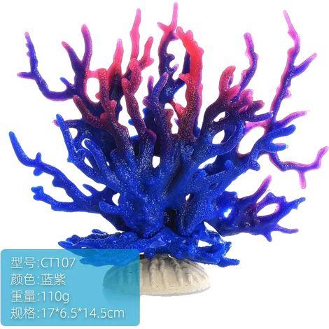 Adornos de coral, diseño de resina en miniatura, decoración versátil para acuarios, azul violeta. (1/2)