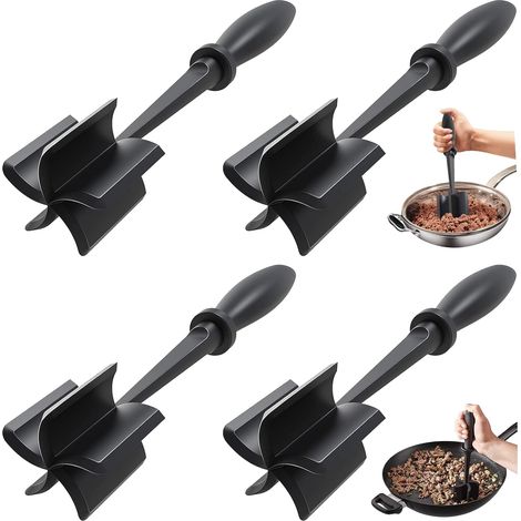 4-teiliger multifunktionaler Fleischwolf für Hamburger, Fleisch- oder Fruchtpüree, schwarz, praktisches Küchenaccessoire