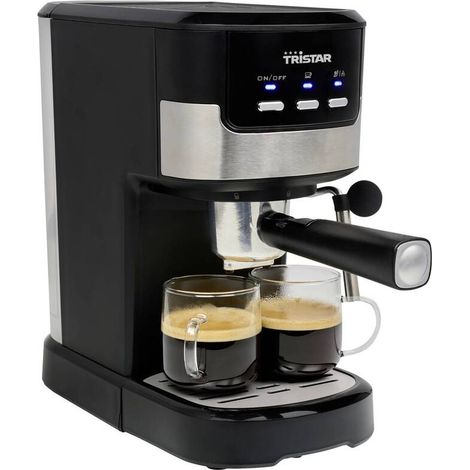 [GEBRAUCHT] B-Ware Tristar CM-2278 Espressomaschine 20 bar 1,25 l Edelstahl schwarz mit Dampfdüse (1/2)