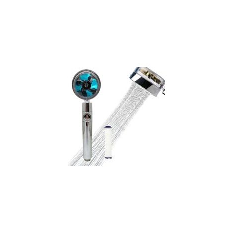 Propeller-Duschkopf, 360°-Hochdruck-Duschfilter, wassersparender Drehduschkopf, Turbo-Set, Handbrausen (Classic Blue Suit) - Crezuo