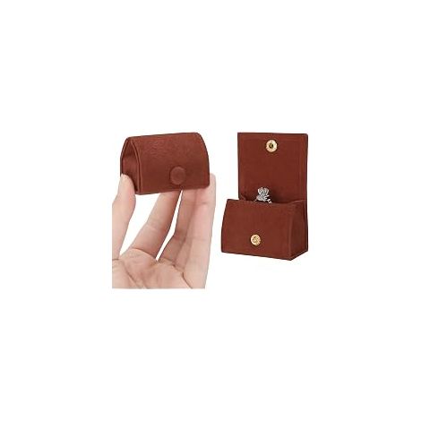 Boîte compacte à bagues en velours avec intérieur et extérieur pelucheux - Gardez vos bagues en sécurité et élégantes en déplacement Cadeau idéal pour femmes, épouse, maman, mère, fille, meilleure ami (1/4)