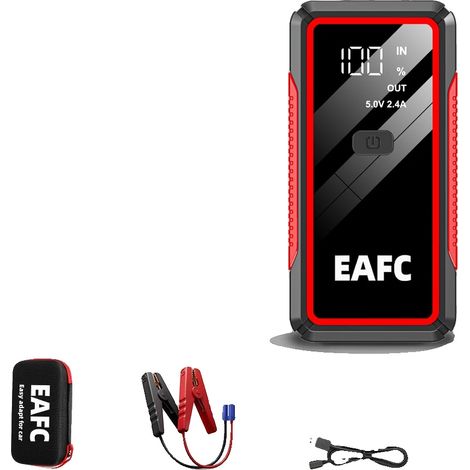 Démarreur de voiture, Batterie externe portable, Lampe de poche LED, Ordinaire avec Sac (1/2)