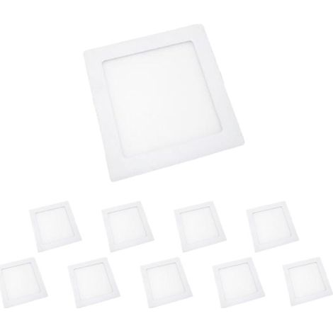 Pack de 10 - Downlight Dalle LED 24W Extra Plate Carrée BLANC - Blanc Chaud - SILUMEN (1/5)