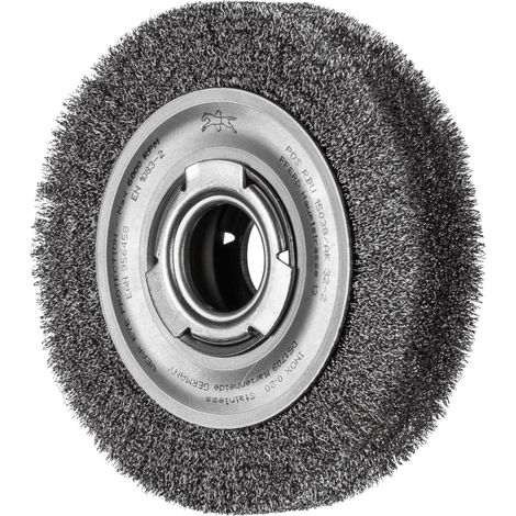 PFERD TOOLS Rundbürste breit ungezopft RBU Ø150x38xvariable Bohrung Edelstahl-Draht-Ø0,20 Schleifbock (1/3)