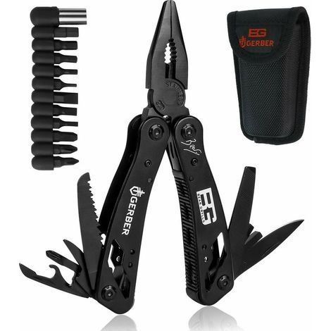 Pince multi-outils de poche 12 en 1, outil multifonction avec pince, couteau suisse militaire en acier inoxydable, ouvre-bouteille, tournevis, pince multi-usages pour la survie, le camping, la réparat (1/5)