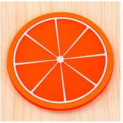 Silikon-Isolieruntersetzer – Untersetzer – Orange – Fruchtform – 1 Stück – Waschbar