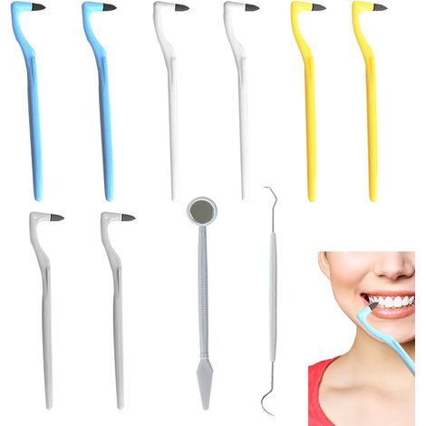 10 Piéces Set de Éliminateur de Tartre, Detartrage Dentaire Manuel, Détachant Gomme des Dents Léger, Tartre Dentaire Nettoyage Portable Detartreur Dentaire pour la Maison et les Voyages (1/5)
