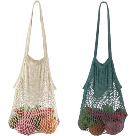 2 Piece Sac Filet Sac à Provisions Filet Réutilisable (1/4)
