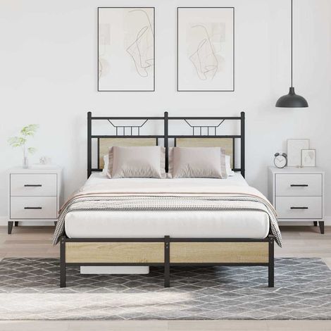 vidaXL Bed Frame without Mattress Sonoma Oak 120x200cm Engineered Wood (1/5)