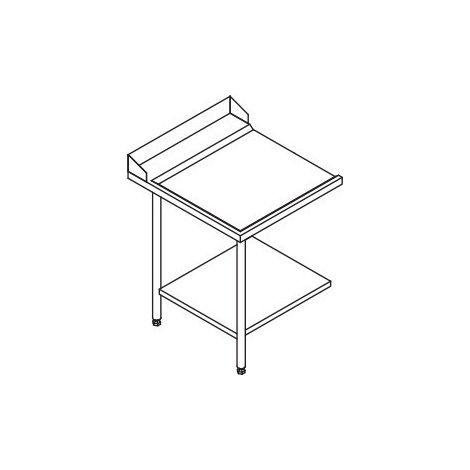 Table Entrée et Sortie en Angle Lave-Vaisselle à Capot Paniers 600 x 500 - Accrochage Gauche - L 700 mm - Elettrobar