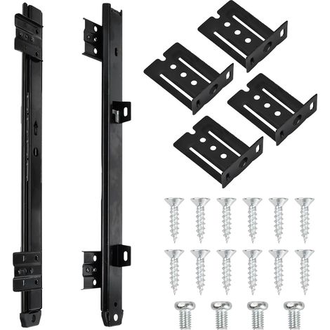 Coulisse Tiroir Glissière de Clavier, Kit de Glissières pour Clavier à Réglage de la Hauteur, Glissières à Roulement à Billes pour Plate-Forme/Étagère ou Tiroir pour Clavier à Placer sous le Bureau (1/5)