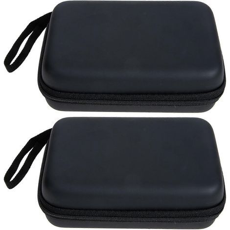 Lot de 2 pochettes carrées de rangement pour câbles et écouteurs-17x12cm-Black (1/4)
