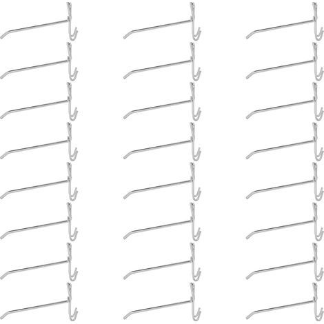 Lot de 30 crochets de présentation en fer pour étagère grillagée, épaisseur 3,5 mm, longueur 15 cm, pour bijoux et supermarché (1/5)