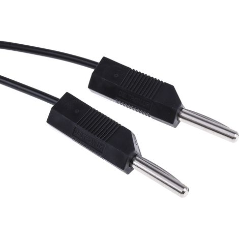 Cordon de test 4mm RS PRO, Noir, Rouge, 4A, 15V, long. 500mm ( Prix pour 1 paire ) (1/4)