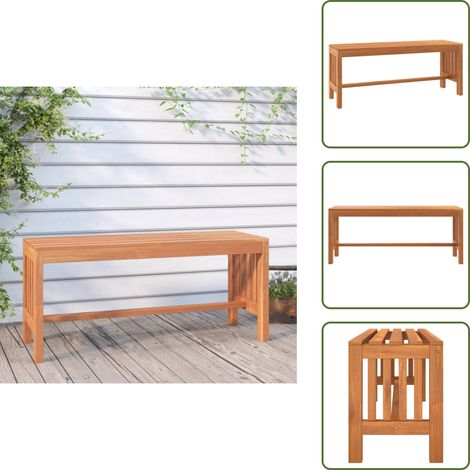 The Living Store Panca da Giardino 110 cm Legno Massello di Eucalipto - Panca da esterno