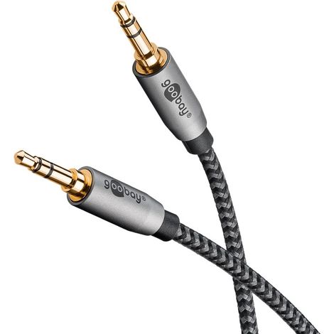 Goobay 65276 cable de audio 5 m 3,5mm TRS Negro, Plata