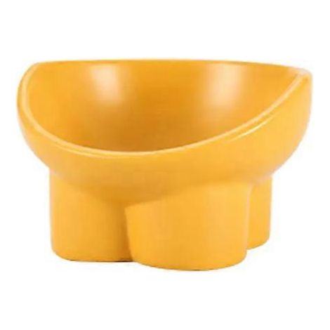 Gamelle surélevée pour chat, gamelle en céramique surélevée pour chat, protège la colonne vertébrale de l'animal, orange (1/4)