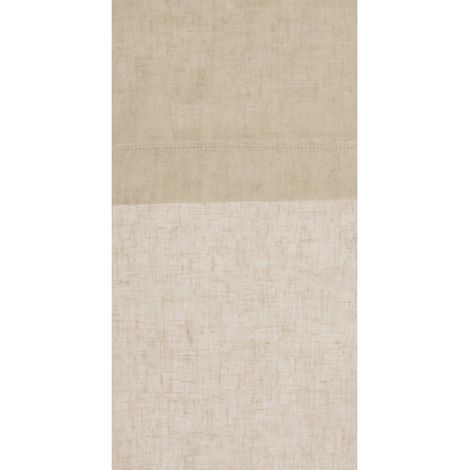 Paire de vitrage en lin avec finition soignée point clair - 45x90cm - Lin (1/2)