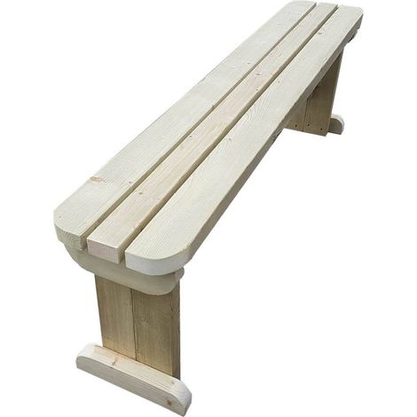 HOLLIES Rounded Garden Fence Bench (4ft, Natural finish) (1/5)