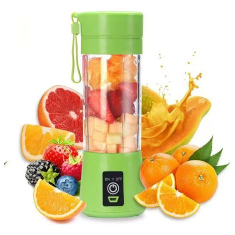 Mixeur portable 380 ml vert, mixeur électrique USB, mini blender à smoothies et jus, lot de 6 pièces idéal pour mixer (1/5)