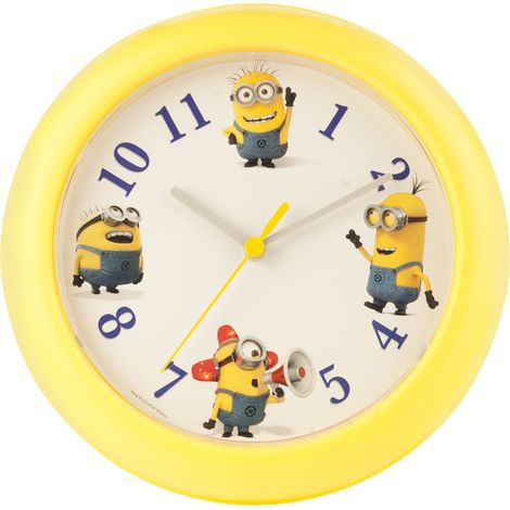 Horloge Murale en Plastique, Jaune, 25cm (1/5)