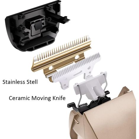 Tondeuse à cheveux pour hommes Rasoirs électriques rechargeables Tondeuse sans fil Kit de coupe de cheveux pour hommes enfants (Or) (1/4)