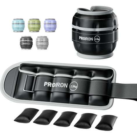 Lot de 2 PU Poids pour Cheville Réglables 0.5-2.5kg Poids réglable à la Cheville pour Remise en Forme, Exercice, Marche, Jogging (1/5)