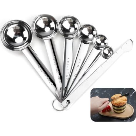 Cuillères Doseuses - Inox - Lot de 7 - Mesures Précises - Durable - Facile à Nettoyer