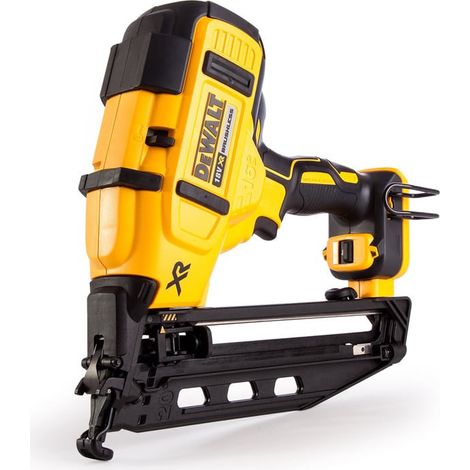 Dewalt – Cloueur de finition sans fil 18V – Moteur Brushless – Clous 32-63mm pour bois tendre et dur – Chargement arrière 110 clous